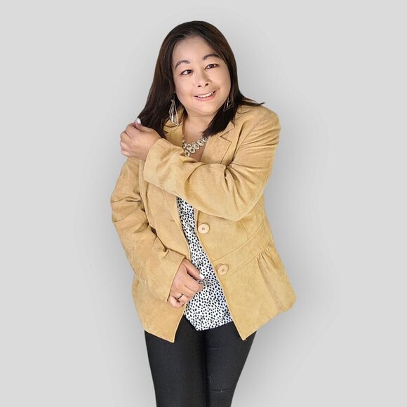 JESSICA WOMENS TAN COLOR SIZE 12 BLAZZER JACKET - Picture 4 of 9